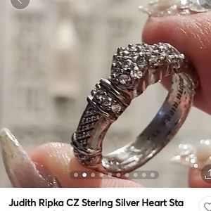 Judith Ripka sterling silver heart CZ STA